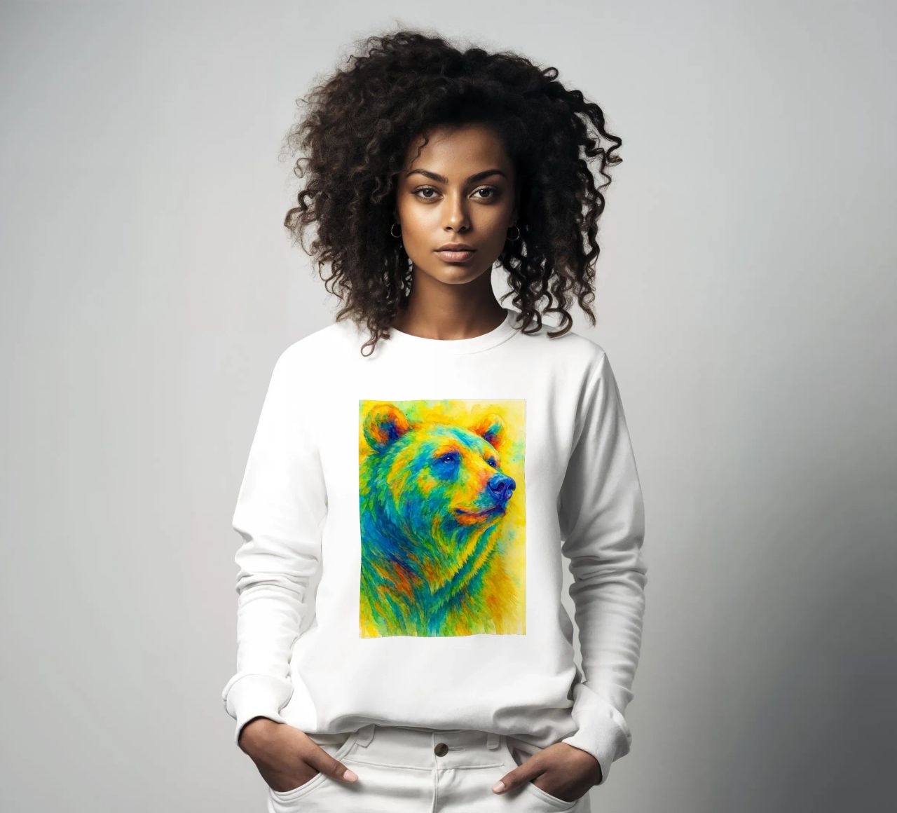 orso pittura colorata felpa da toegoe