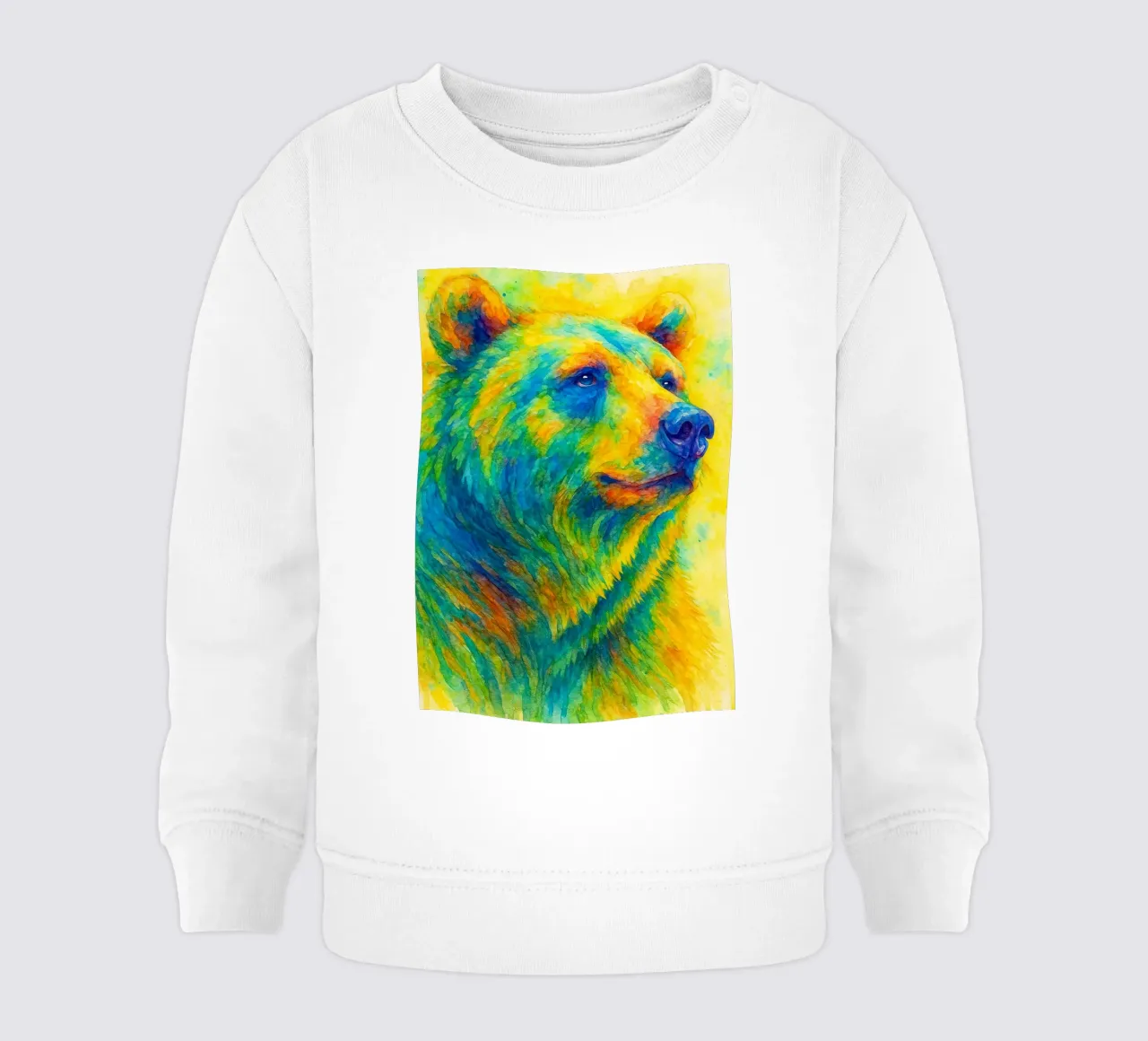 orso pittura colorata felpa neonato da toegoe