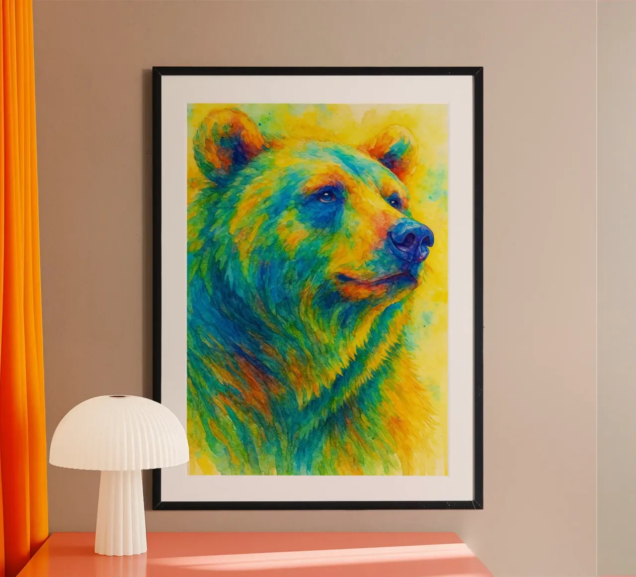 orso pittura colorata poster da toegoe