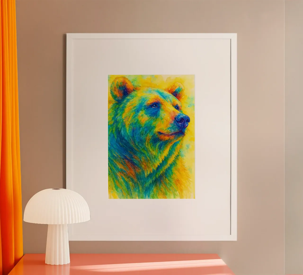 orso pittura colorata poster da toegoe