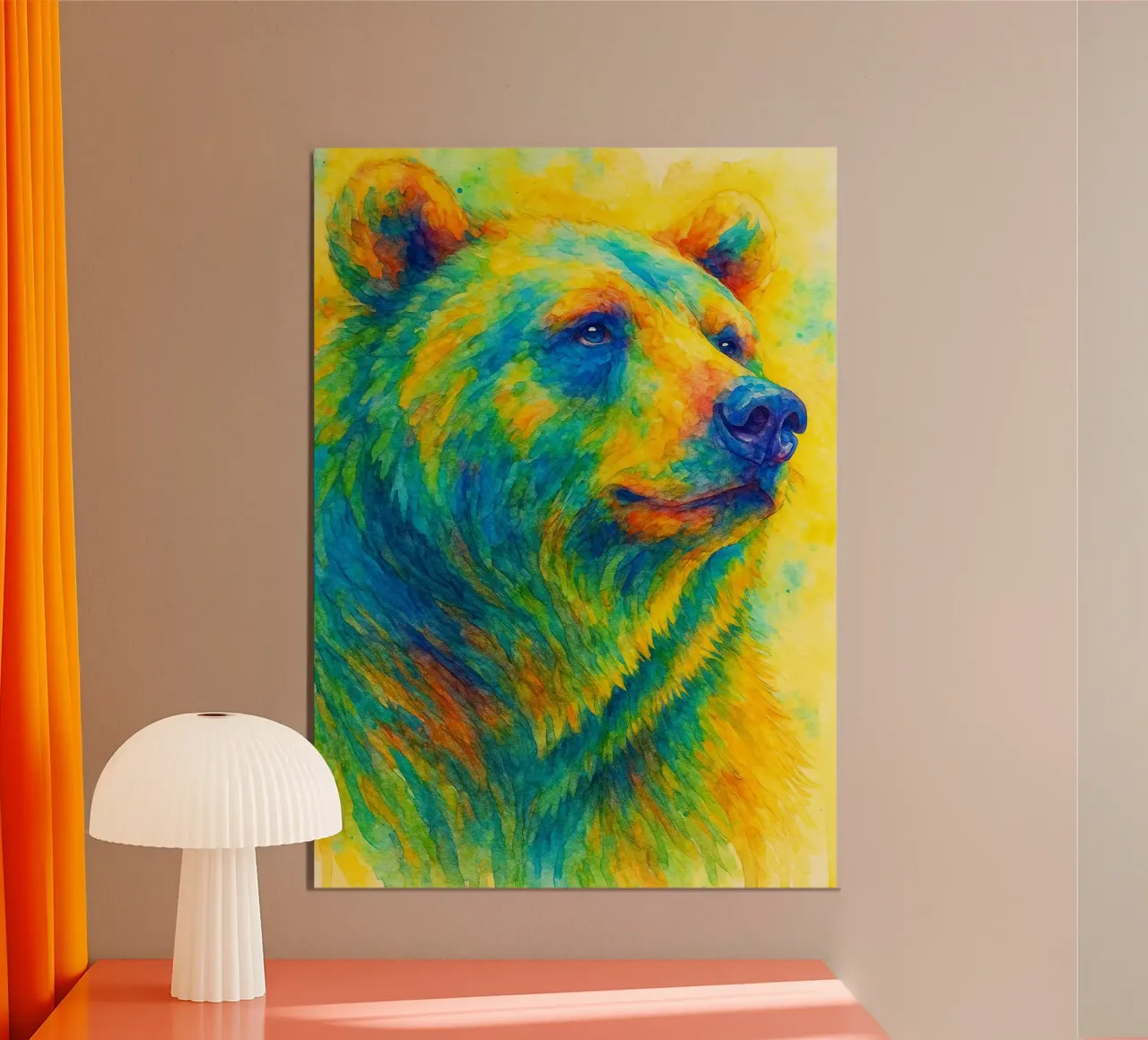 orso pittura colorata poster da toegoe