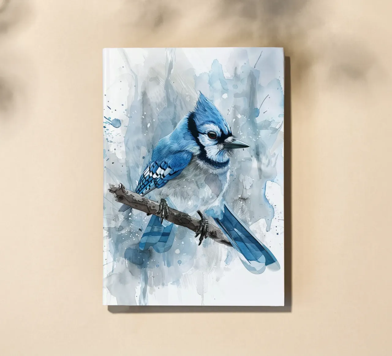 The Blue Jay's Stare: Bold and Bright on the Branch notebook by DesignDoodle