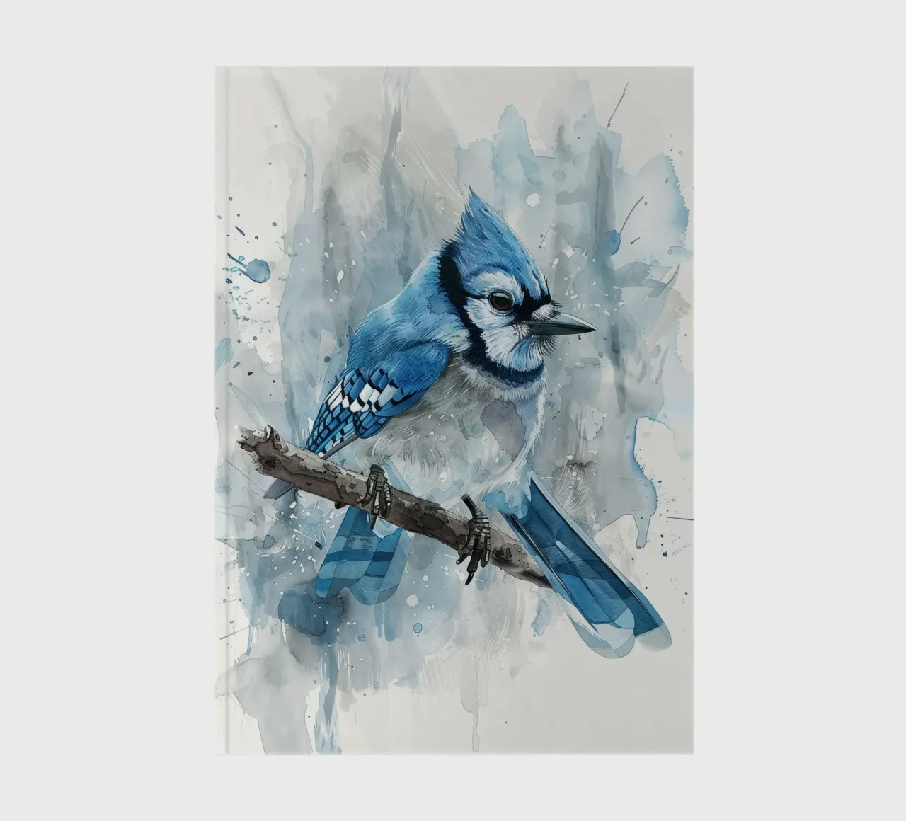 The Blue Jay's Stare: Bold and Bright on the Branch notebook by DesignDoodle