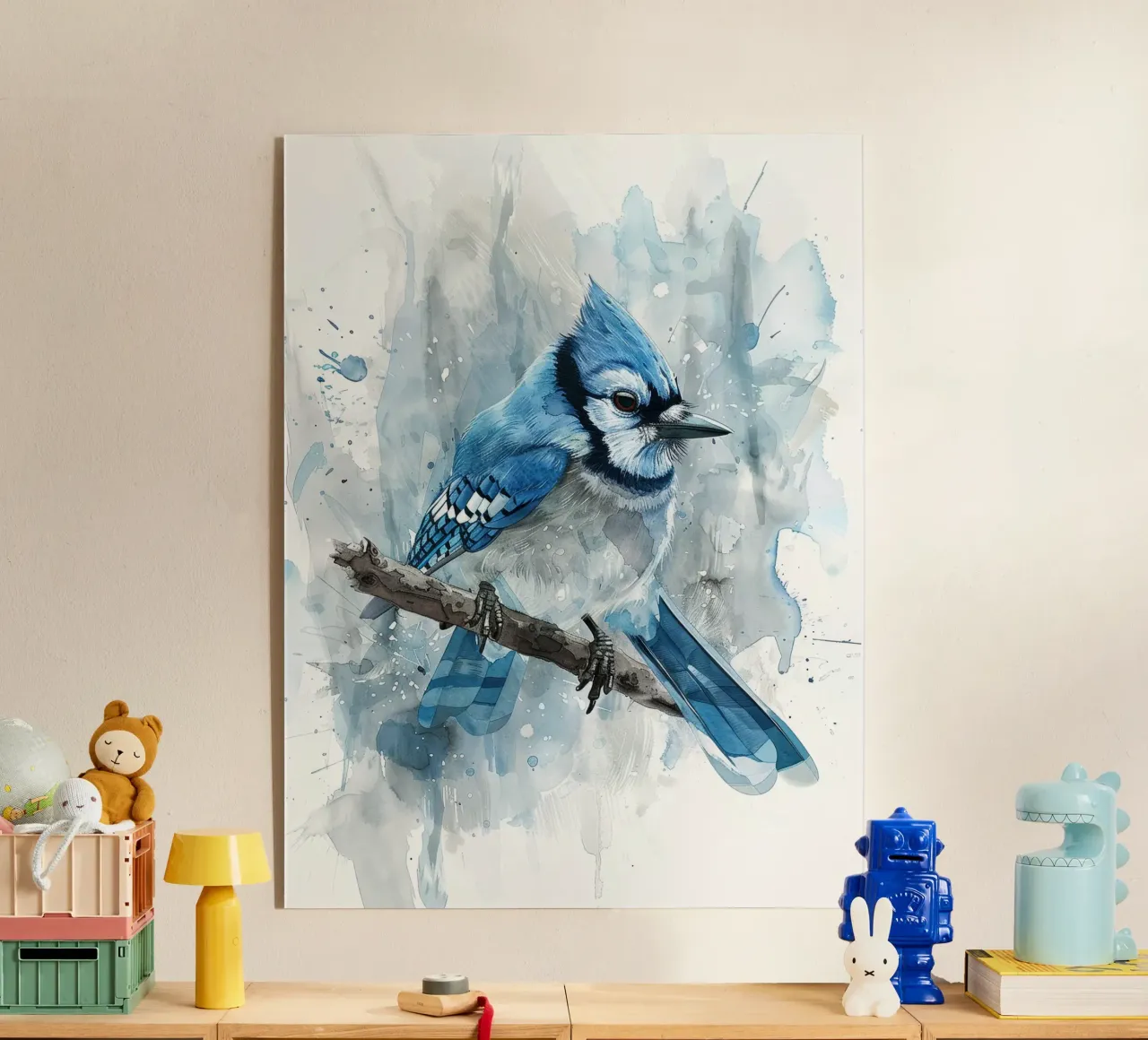Der Blick des Eichelhähers: Kühn und hell auf dem Zweig Acryl-Glas von DesignDoodle