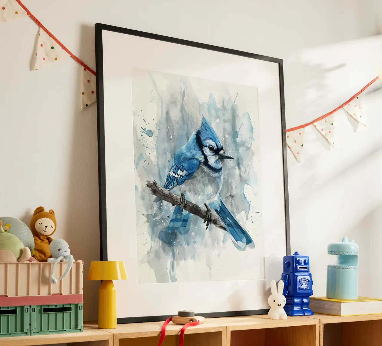 Der Blick des Eichelhähers: Kühn und hell auf dem Zweig Hahnemühle von DesignDoodle