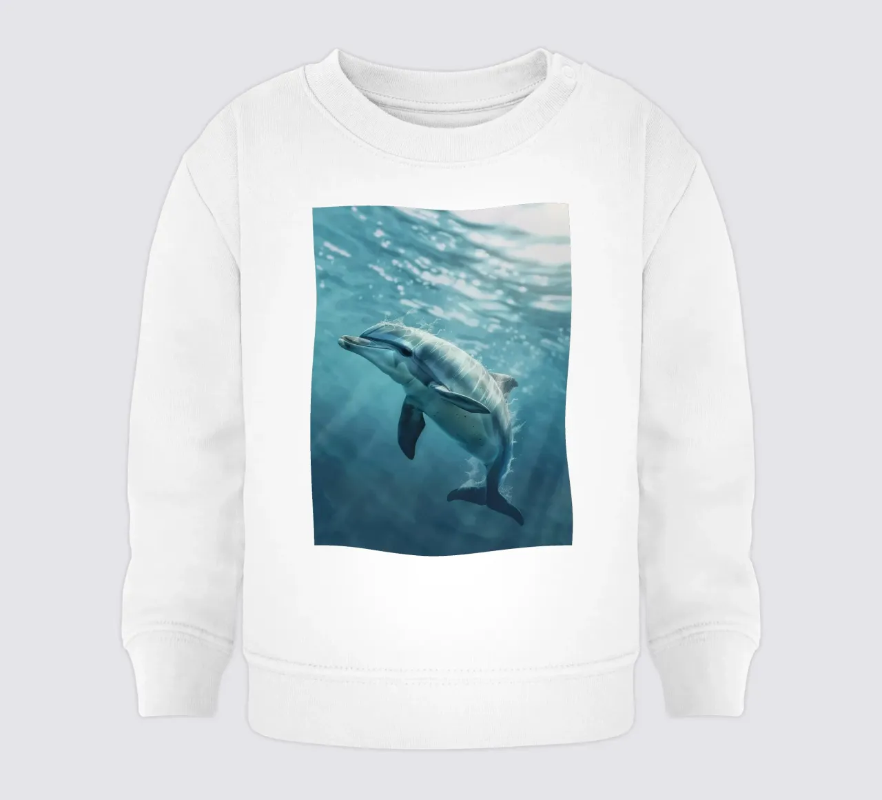 The Joyful Dolphin: Dancing Beneath the Waves baby sweatshirt by DesignDoodle
