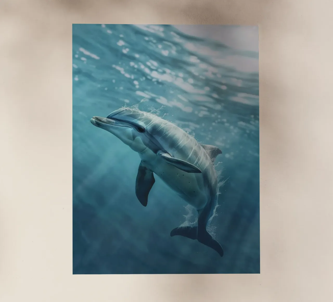 Der freudige Delphin: Der Tanz unter den Wellen Backlit Folie von DesignDoodle