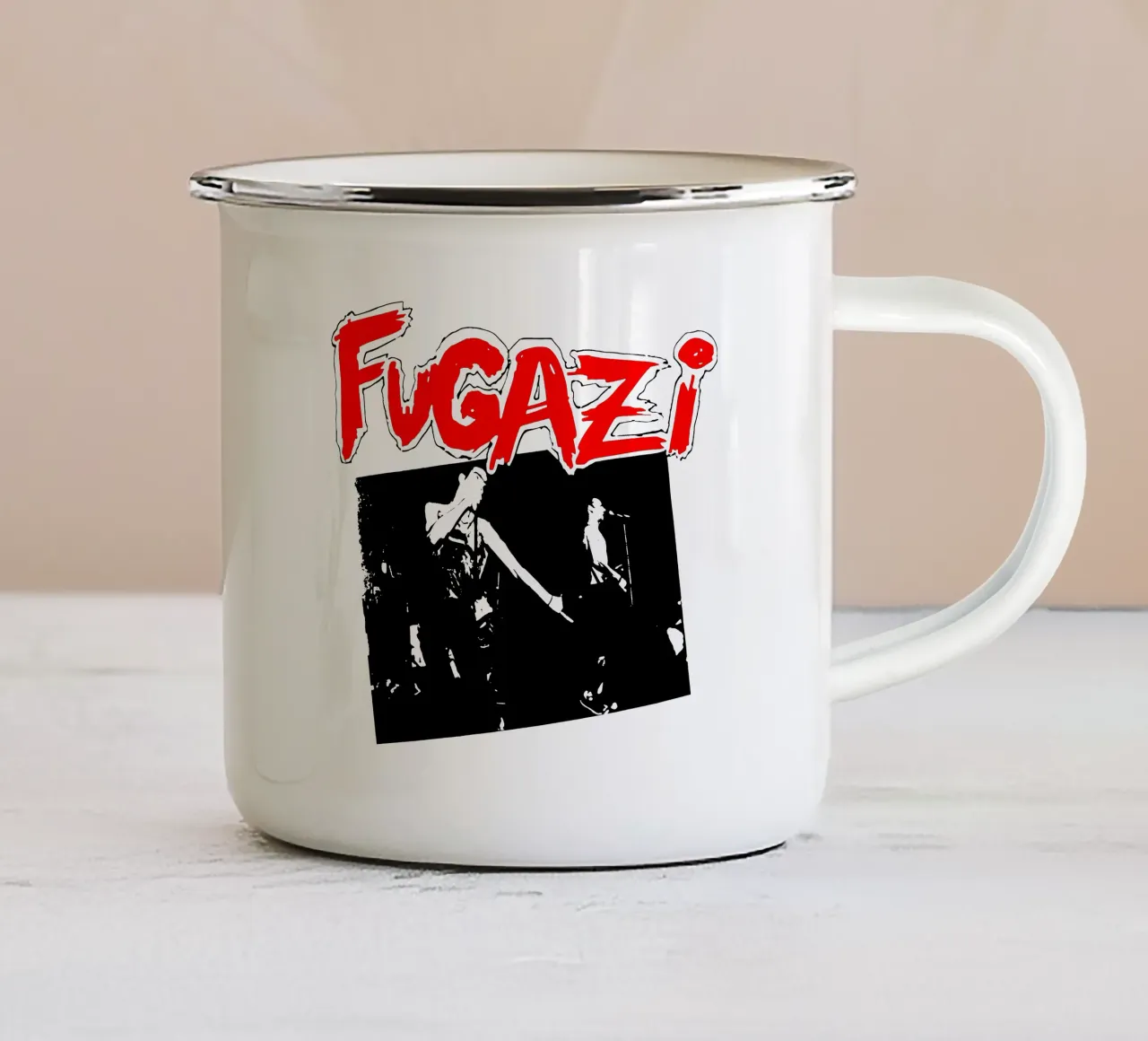 La band in stile retrò Fugazi tazza in smalto da SlofarArt