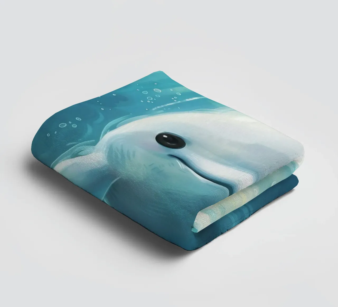 Innocence in the Deep : Un béluga dans les eaux bleues serviette de bain de DesignDoodle