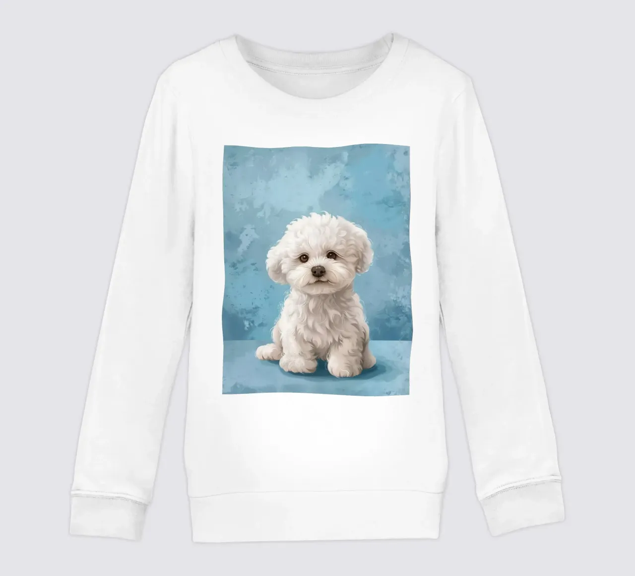 Chiot joueur : L'innocent bichon frisé posant avec charme sweat enfant de DesignDoodle