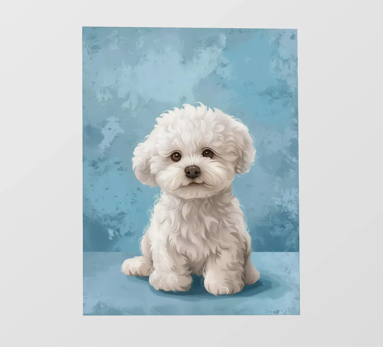 Cucciolo giocoso: L'innocente Bichon Frise in posa con fascino telo in pvc da DesignDoodle