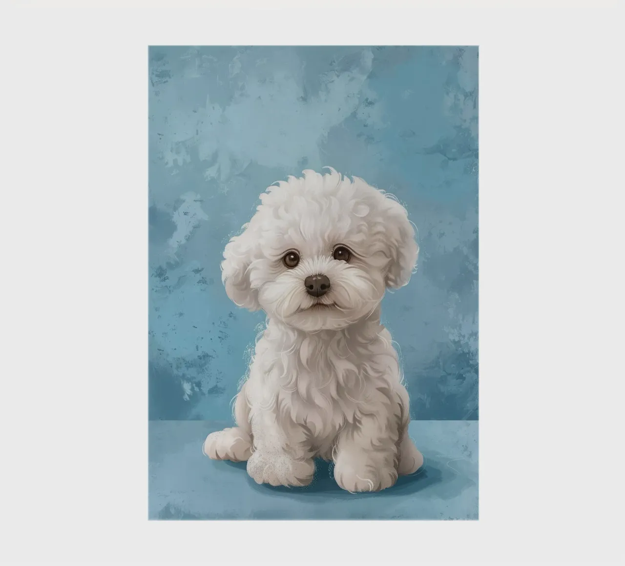 Playful Puppy: The Innocent Bichon Frise Posing with Charm notebook by DesignDoodle