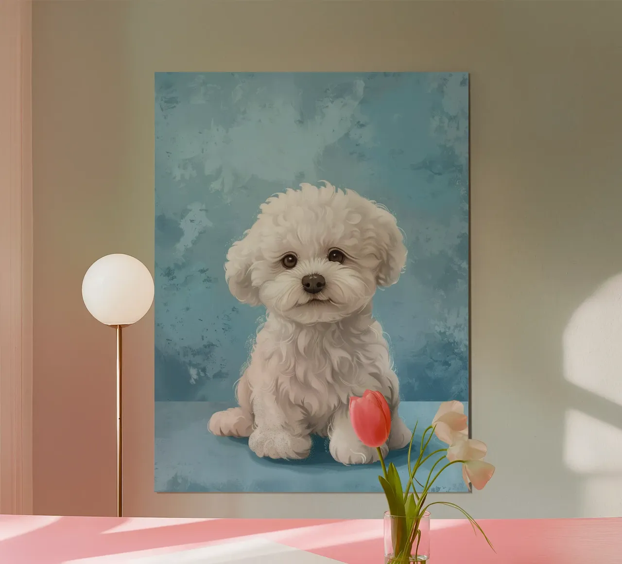 Speelse puppy: De onschuldige Bichon Frise poseert met charme hahnemühle van DesignDoodle