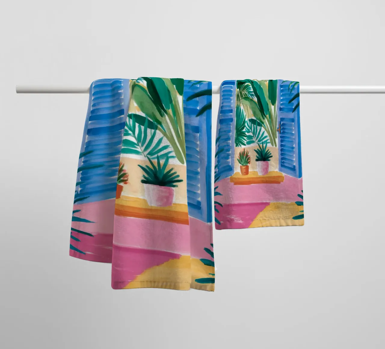 Blue Shutter Jungle Handtuch von FadeAura