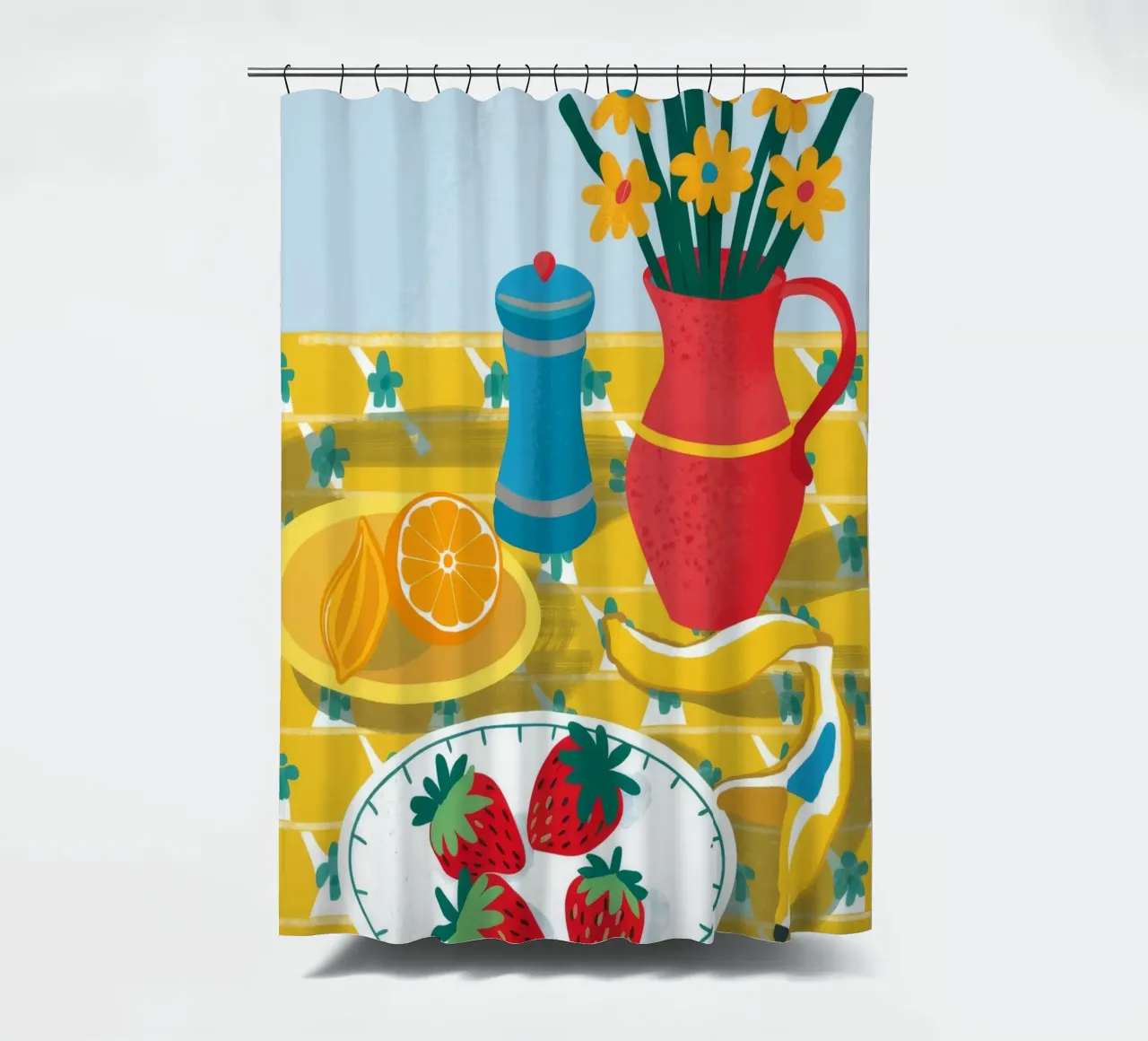 Aardbeienlimonade Stilte douchegordijn van Muse Artworks