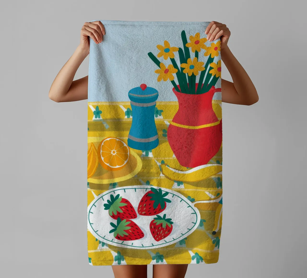Limonata alla fragola Stillness asciugamano da bagno da Muse Artworks