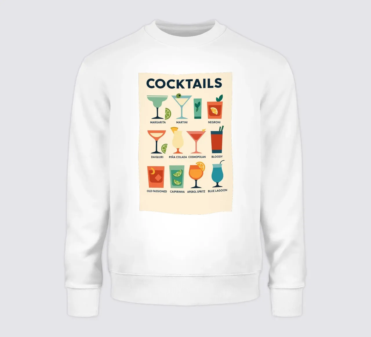 COCKTAILS – L’affiche design qui mixe tous les classiques sweat de Boissons - Affiches & posters - Retro