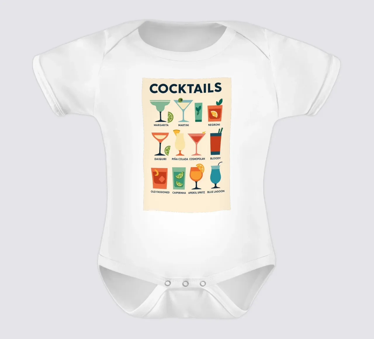 COCKTAILS - El cartel de diseño que mezcla todos los clásicos body de bebé de Boissons - Affiches & posters - Retro