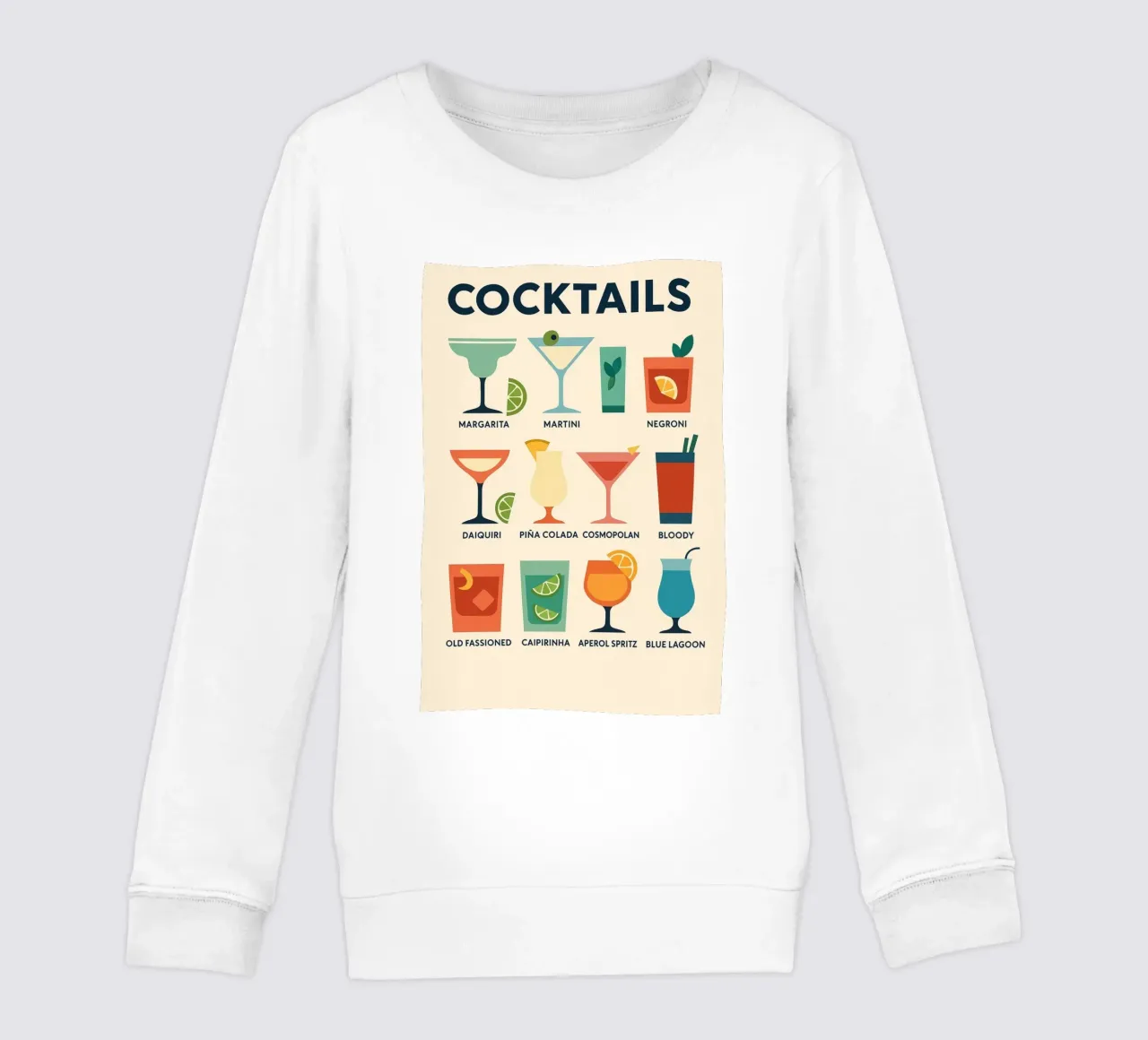 COCKTAILS - El cartel de diseño que mezcla todos los clásicos sudadera para niño de Boissons - Affiches & posters - Retro