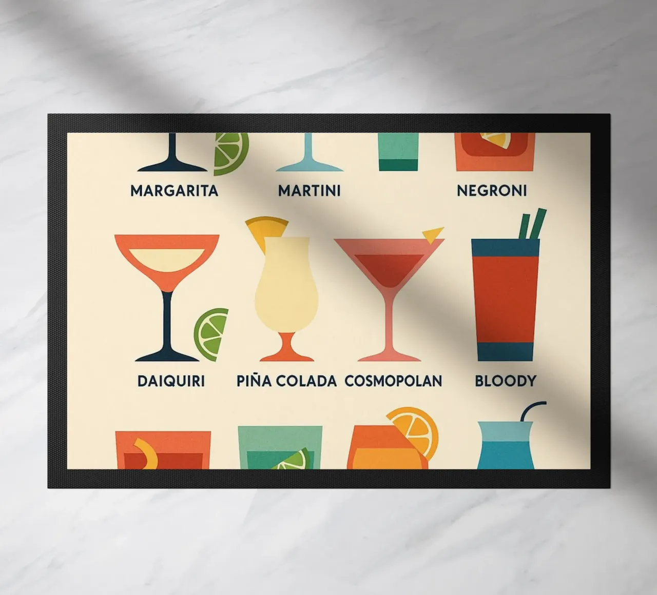 COCKTAILS - El cartel de diseño que mezcla todos los clásicos felpudo de Boissons - Affiches & posters - Retro