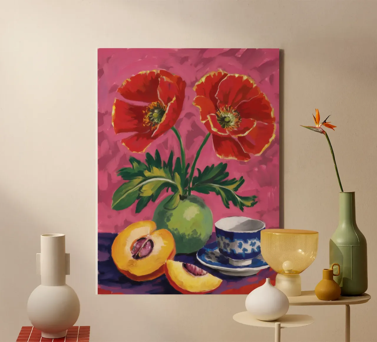 Tasse à thé en forme de coquelicot toile avec Caisse américaine de Pan Denim