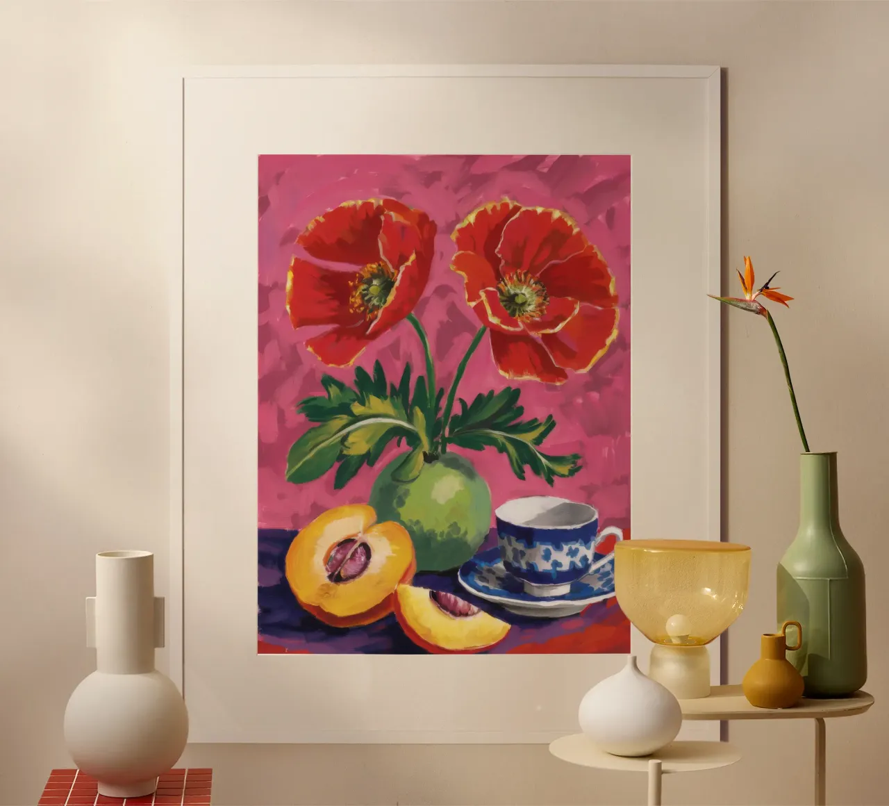 Papavero Teacup Repose poster da Pan Denim