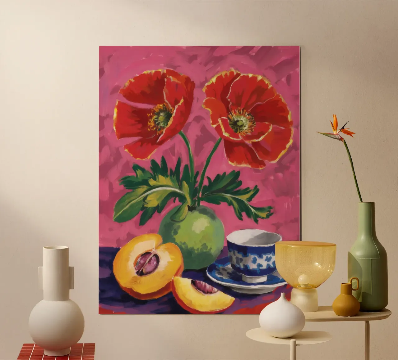 Papavero Teacup Repose poster da Pan Denim