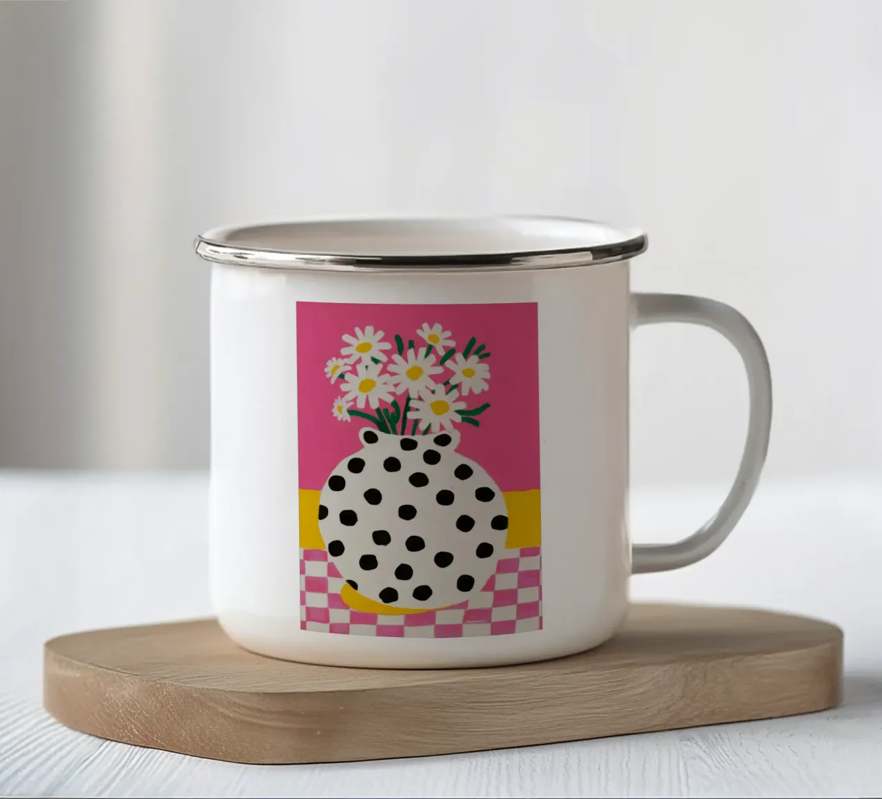 Margherita pop a pois tazza in smalto da FadeAura