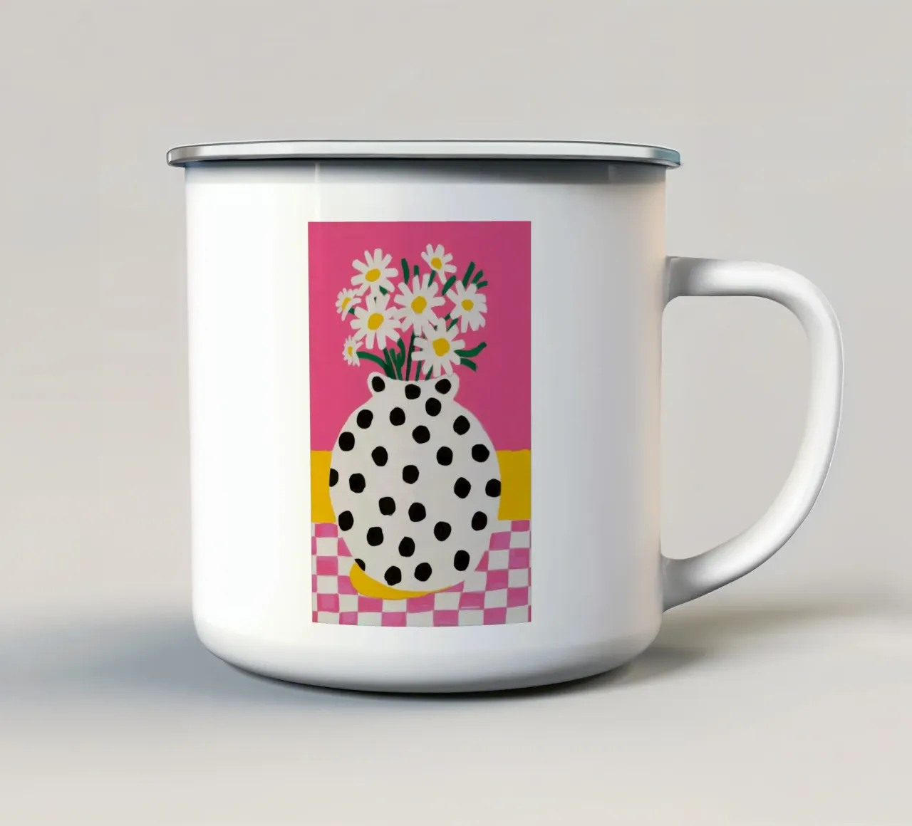 Margherita pop a pois tazza in smalto da FadeAura