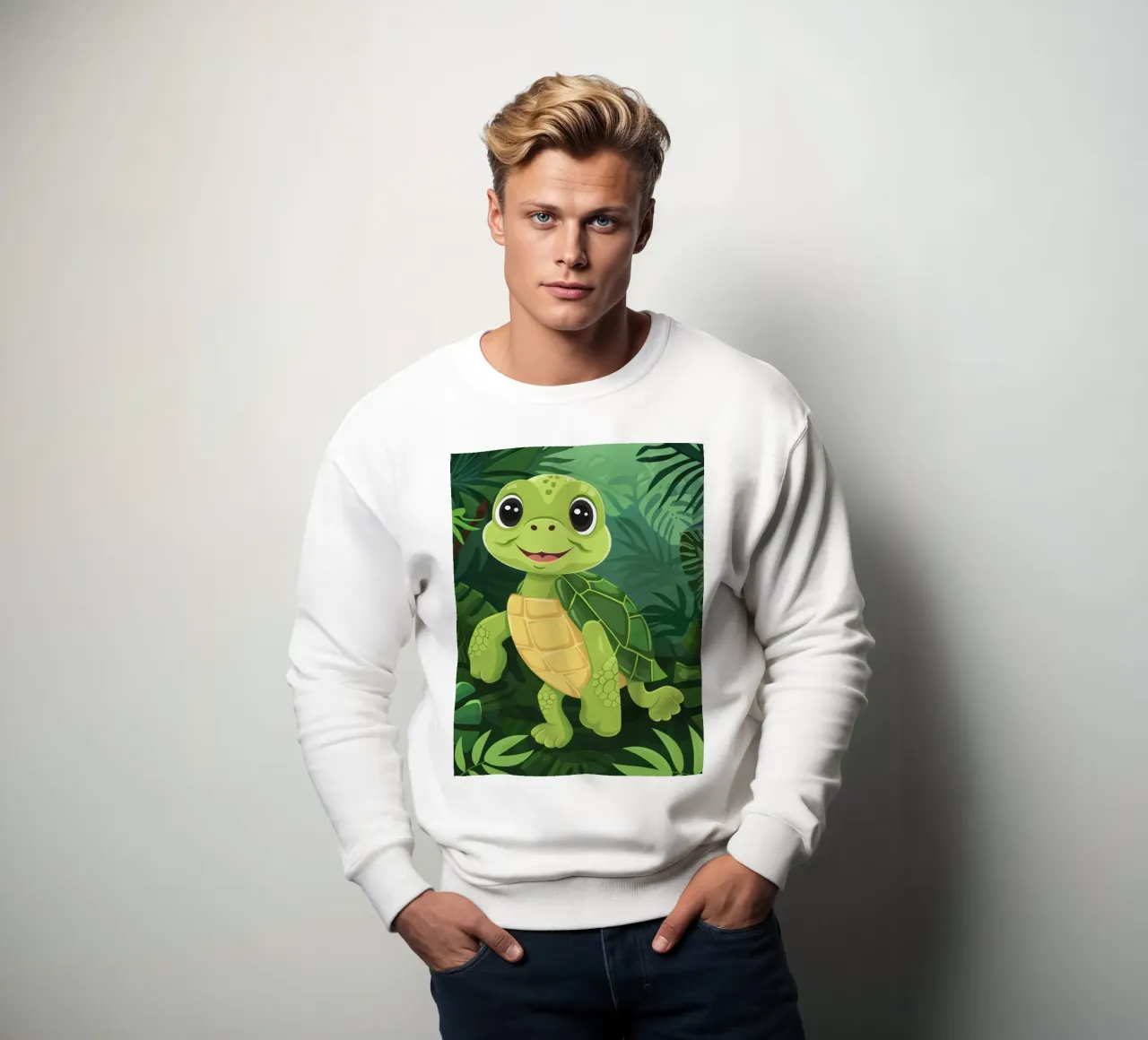 A Friendly Journey: The Curious Box Turtle sweatshirt by DesignDoodle