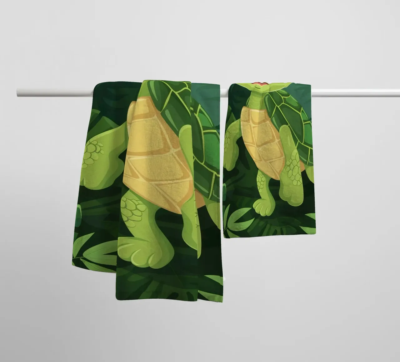 A Friendly Journey: The Curious Box Turtle towel by DesignDoodle