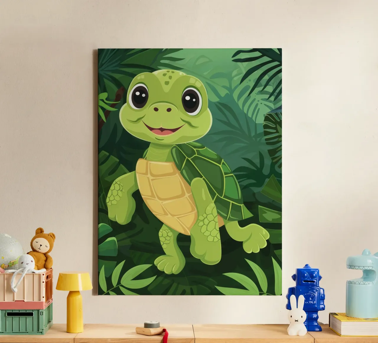 A Friendly Journey: The Curious Box Turtle canvas by DesignDoodle