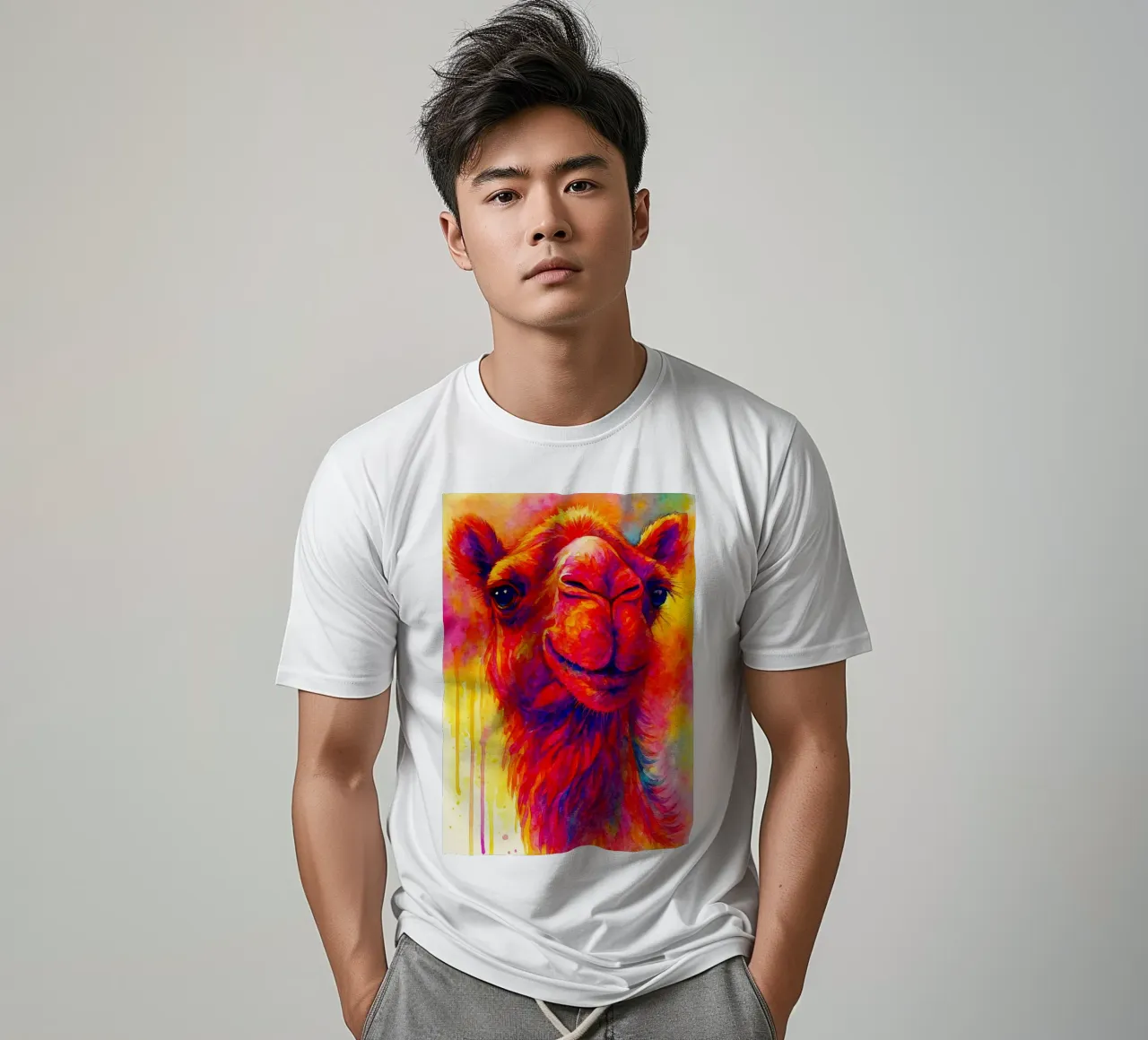 Kamel buntes Gemälde T-Shirt von toegoe