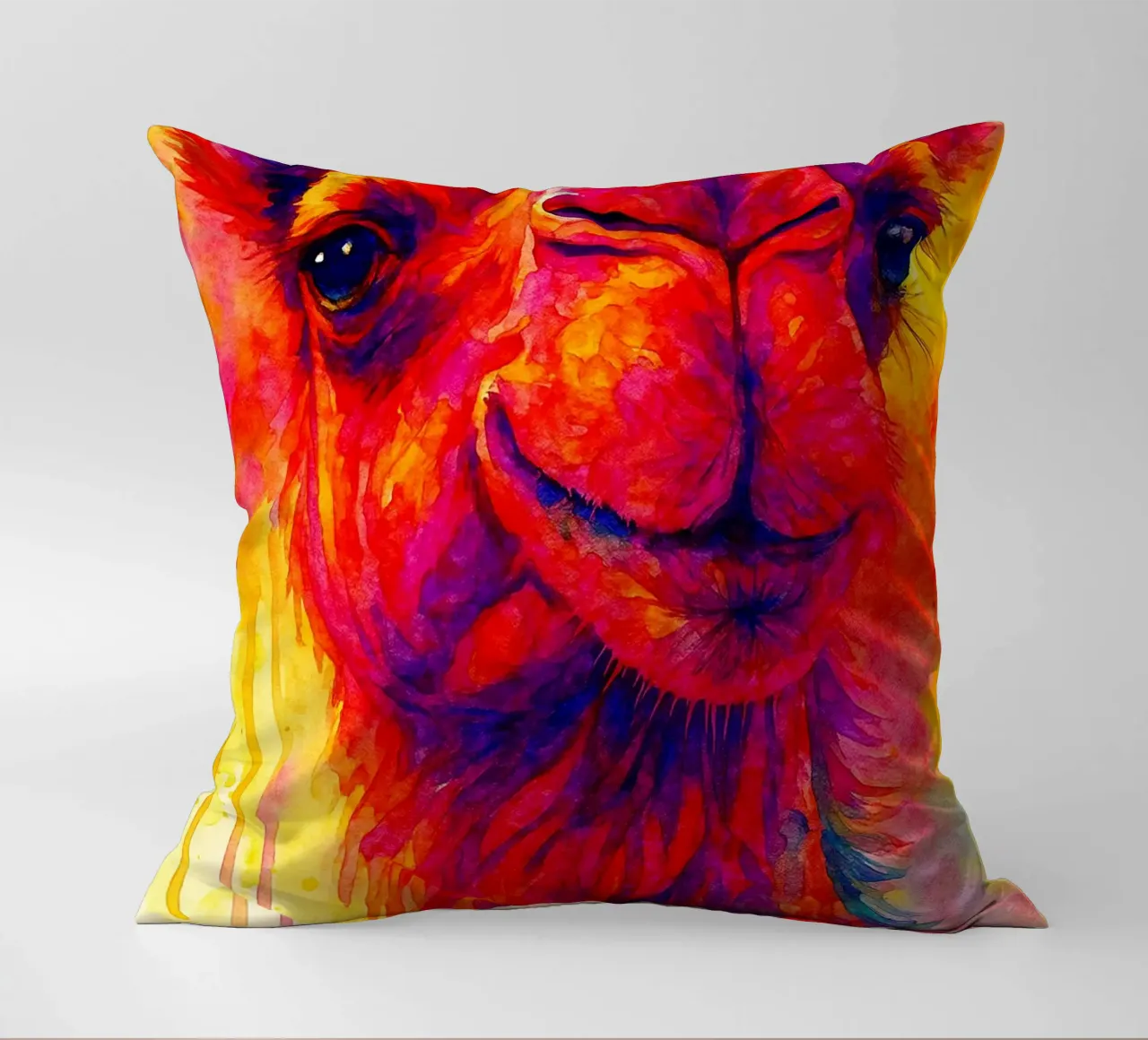 cammello pittura colorata cuscino da toegoe