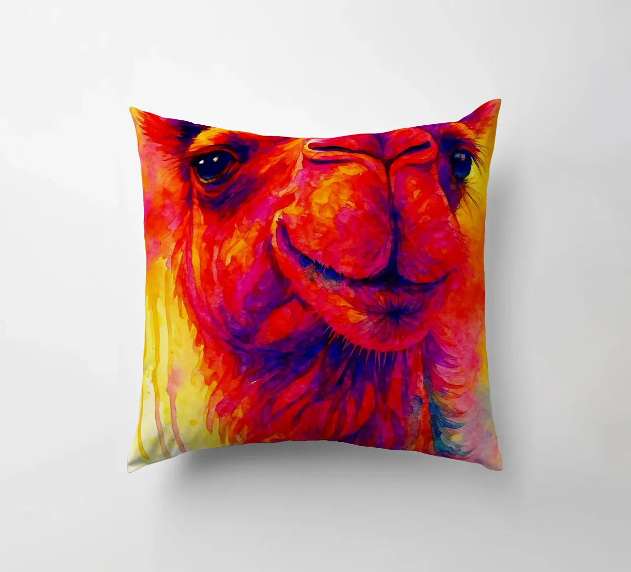 cammello pittura colorata cuscino da toegoe