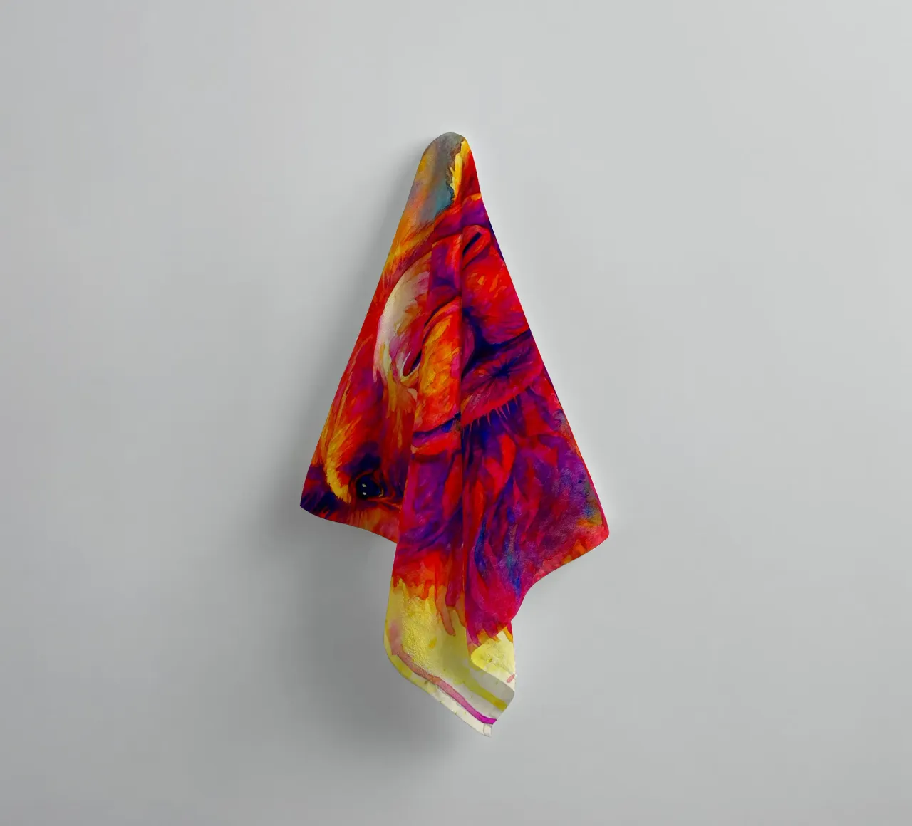 camel colorfull painting towel by toegoe