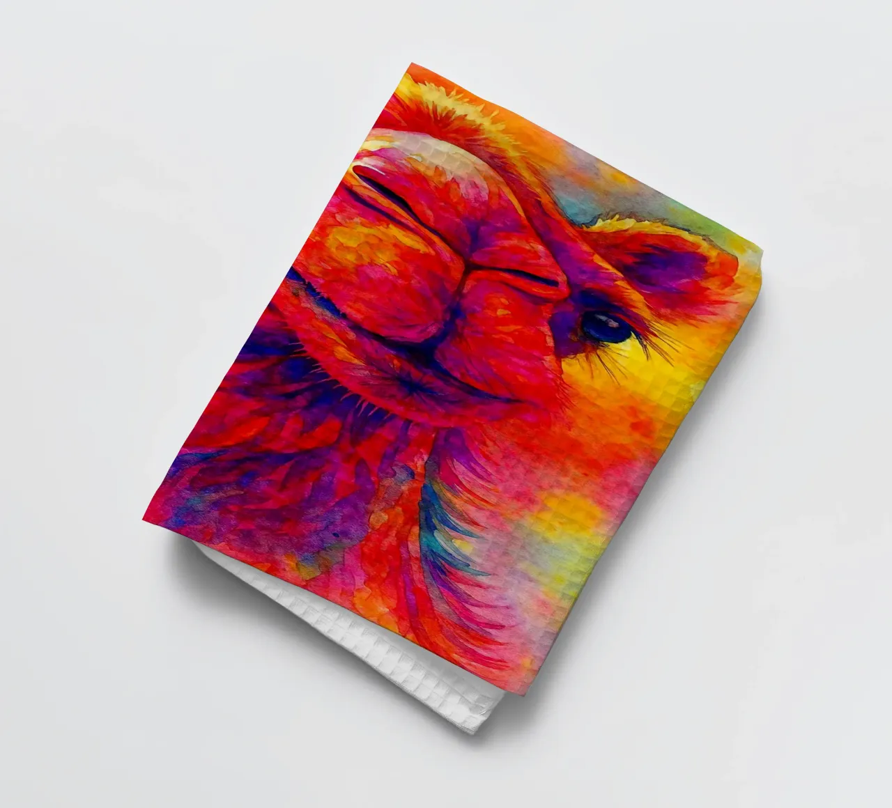 chameau peinture colorée torchon de toegoe