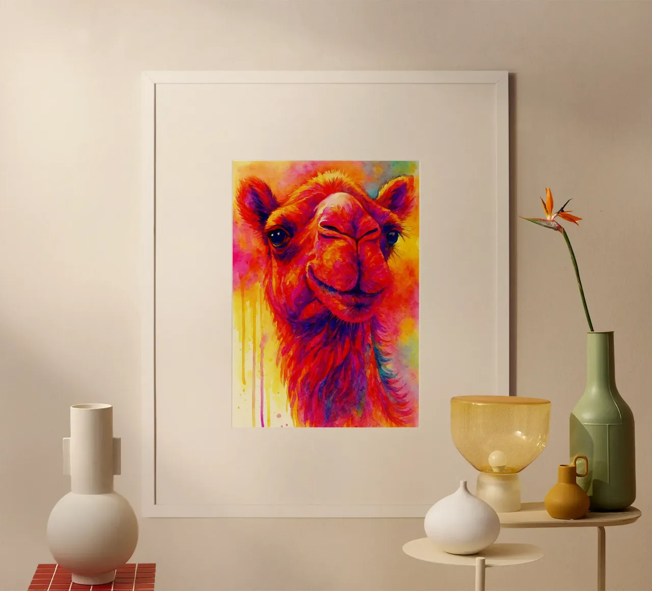 Kamel buntes Gemälde Poster von toegoe