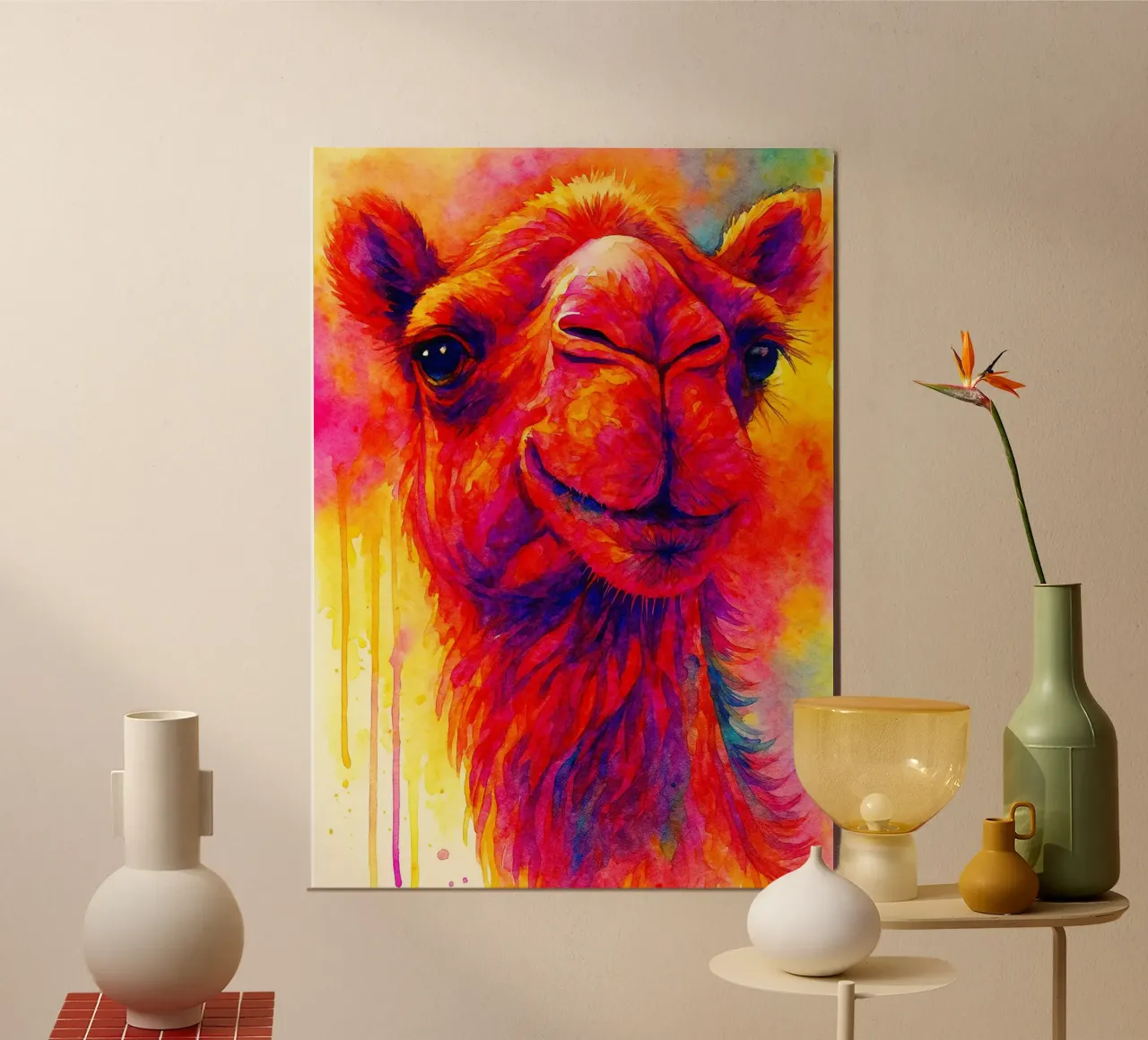 Kamel buntes Gemälde Poster von toegoe