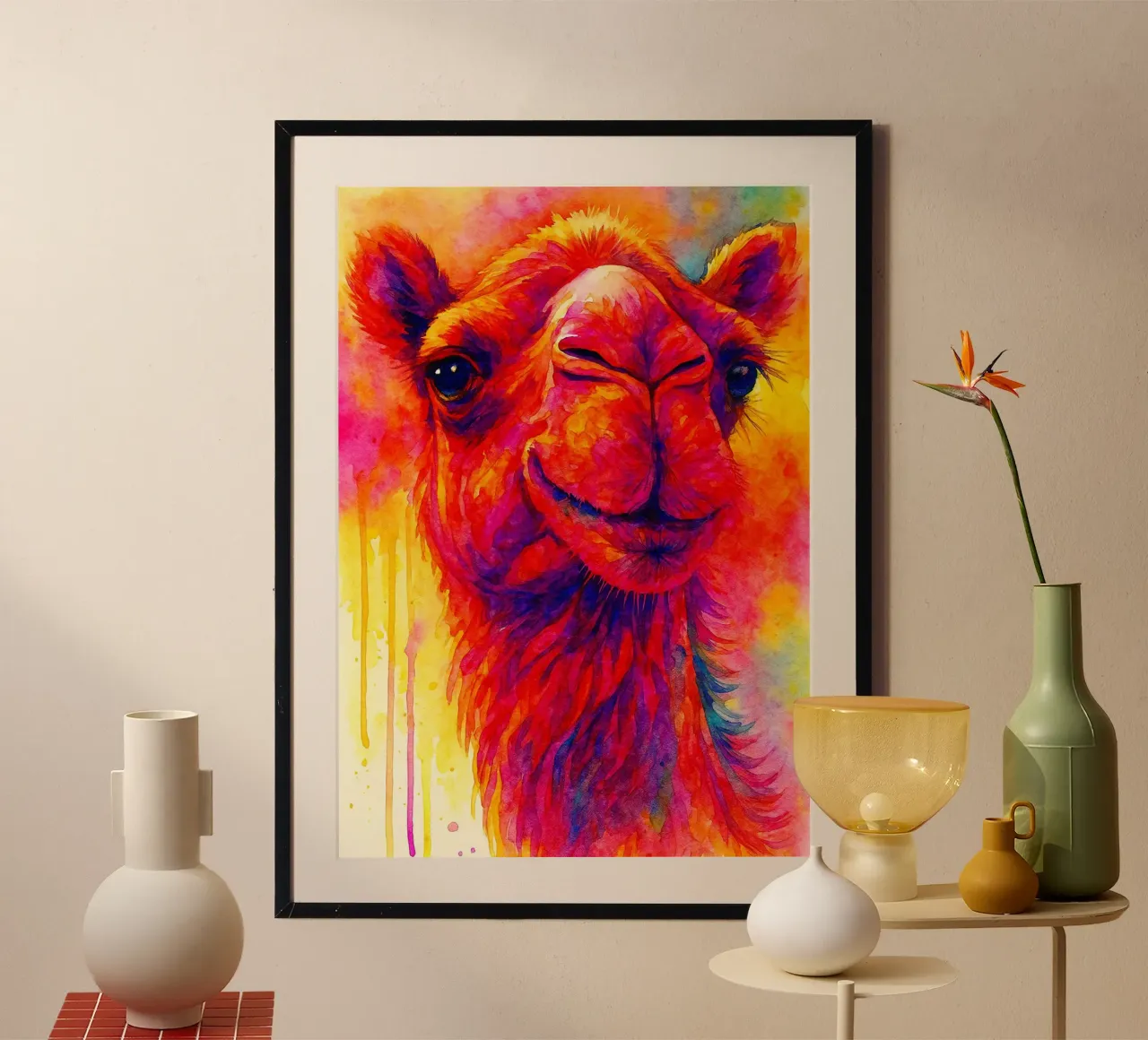 Kamel buntes Gemälde Poster von toegoe