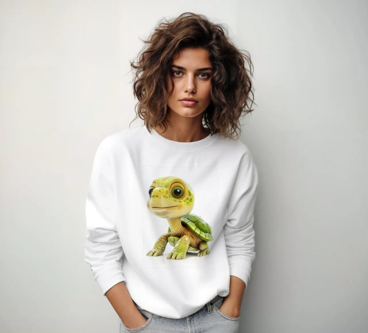 On the Move: A Charming Box Turtle in Nature sweatshirt by DesignDoodle