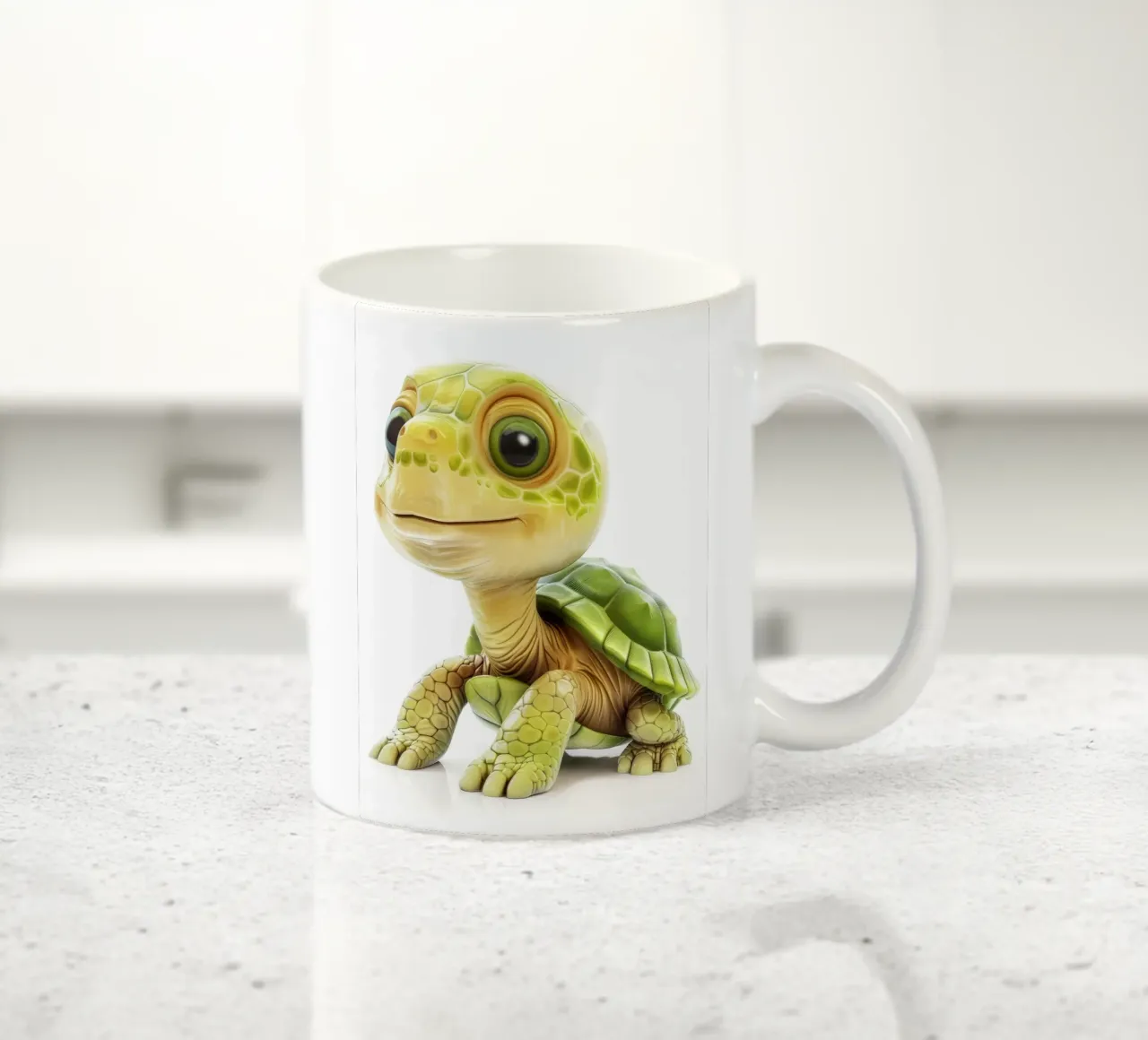 On the Move: A Charming Box Turtle in Nature ceramic mug by DesignDoodle