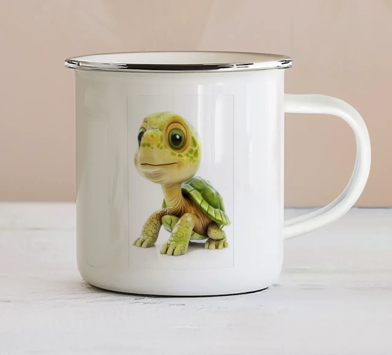 On the Move: A Charming Box Turtle in Nature enamel mug by DesignDoodle