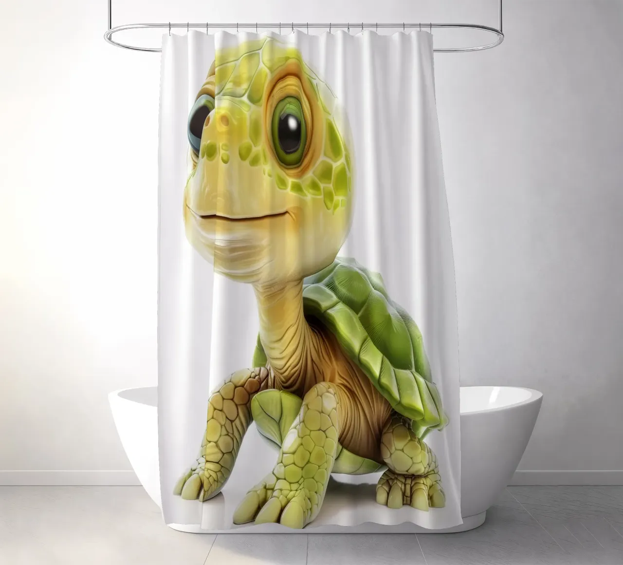 On the Move: A Charming Box Turtle in Nature shower curtain by DesignDoodle
