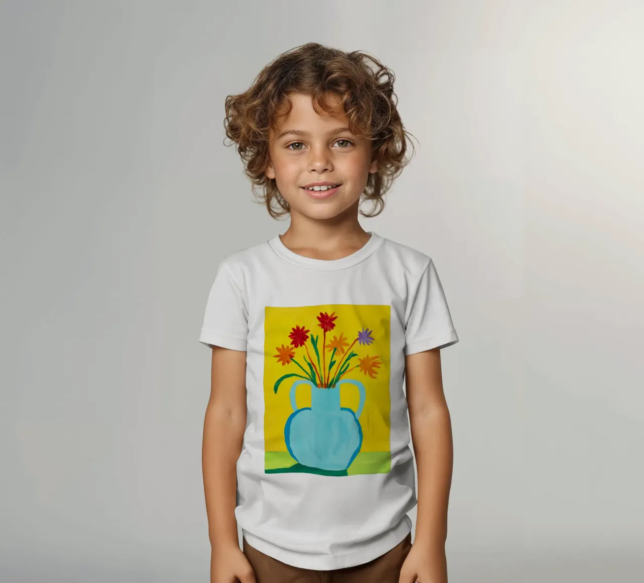 Gioia con manico giallo t-shirt bambini da Pan Denim