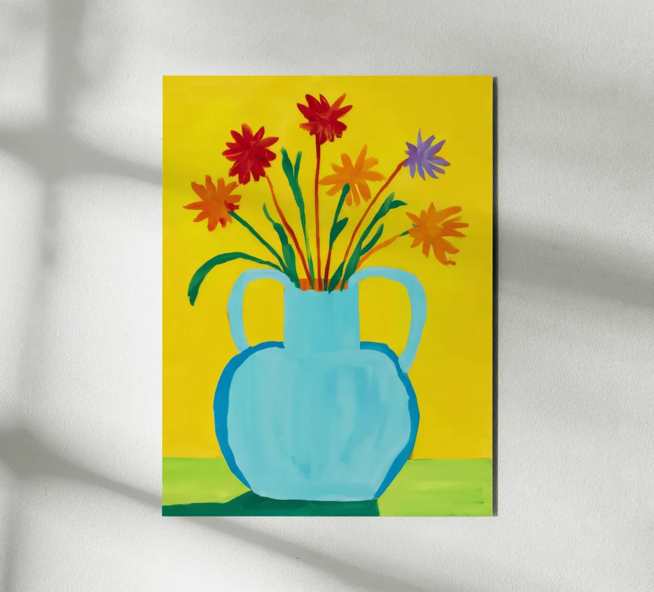 Gioia con manico giallo alluminio dibond da Pan Denim