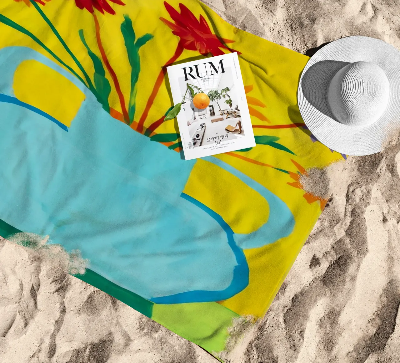 Gioia con manico giallo telo mare da Pan Denim