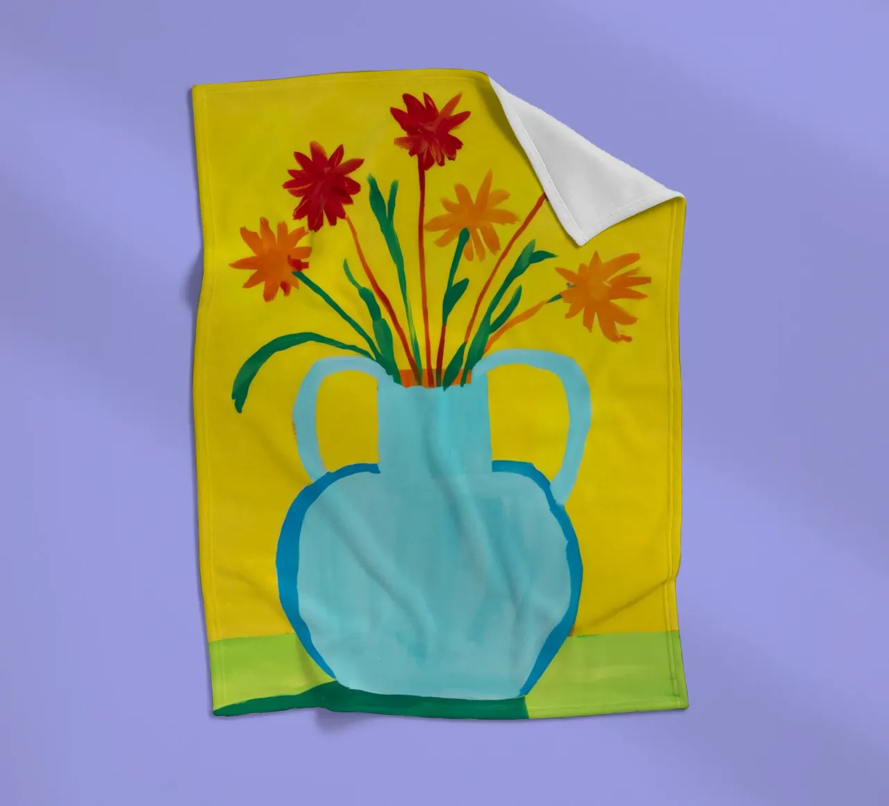 Gioia con manico giallo coperta in pile da Pan Denim