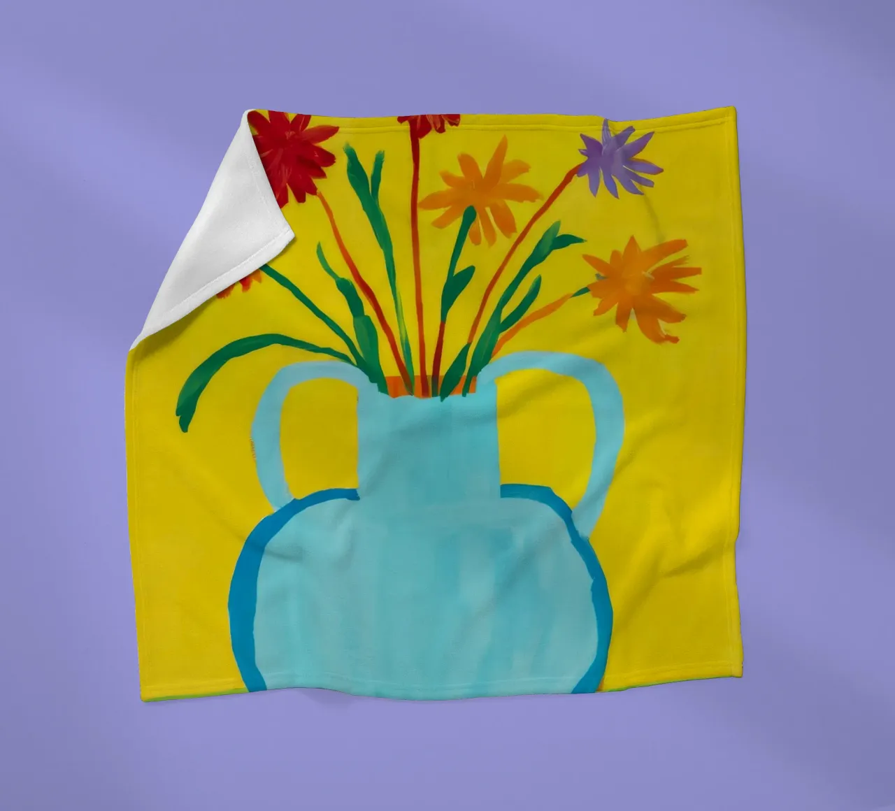 Gioia con manico giallo coperta in pile da Pan Denim