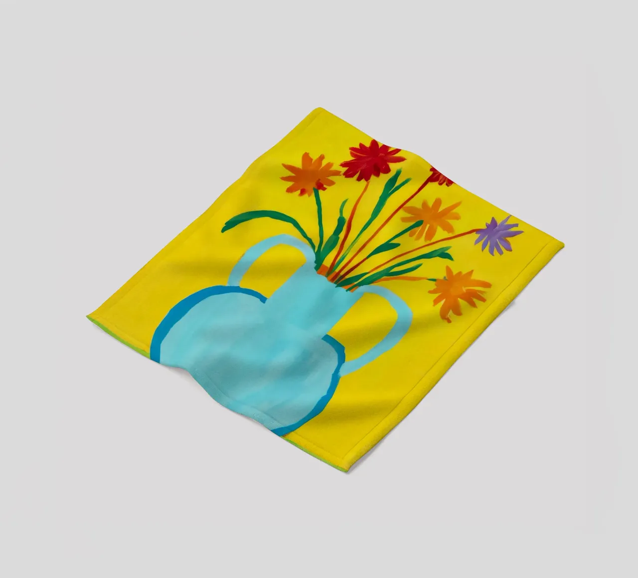 Gioia con manico giallo coperta in pile da Pan Denim